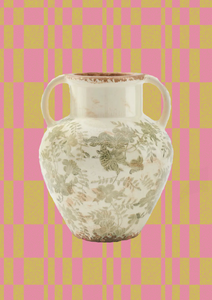 Antique Botanical Double Handled Vase - Large